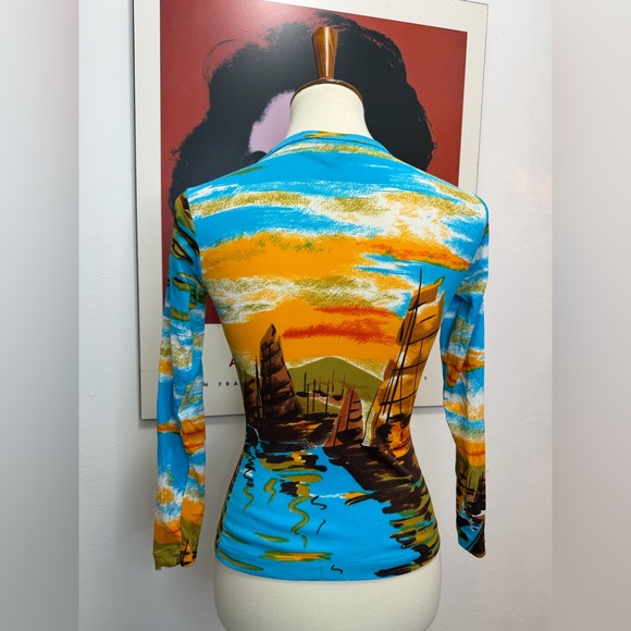 Vintage Parisian Made Nylon Novelty Sailboat Top - Picture 6 of 11